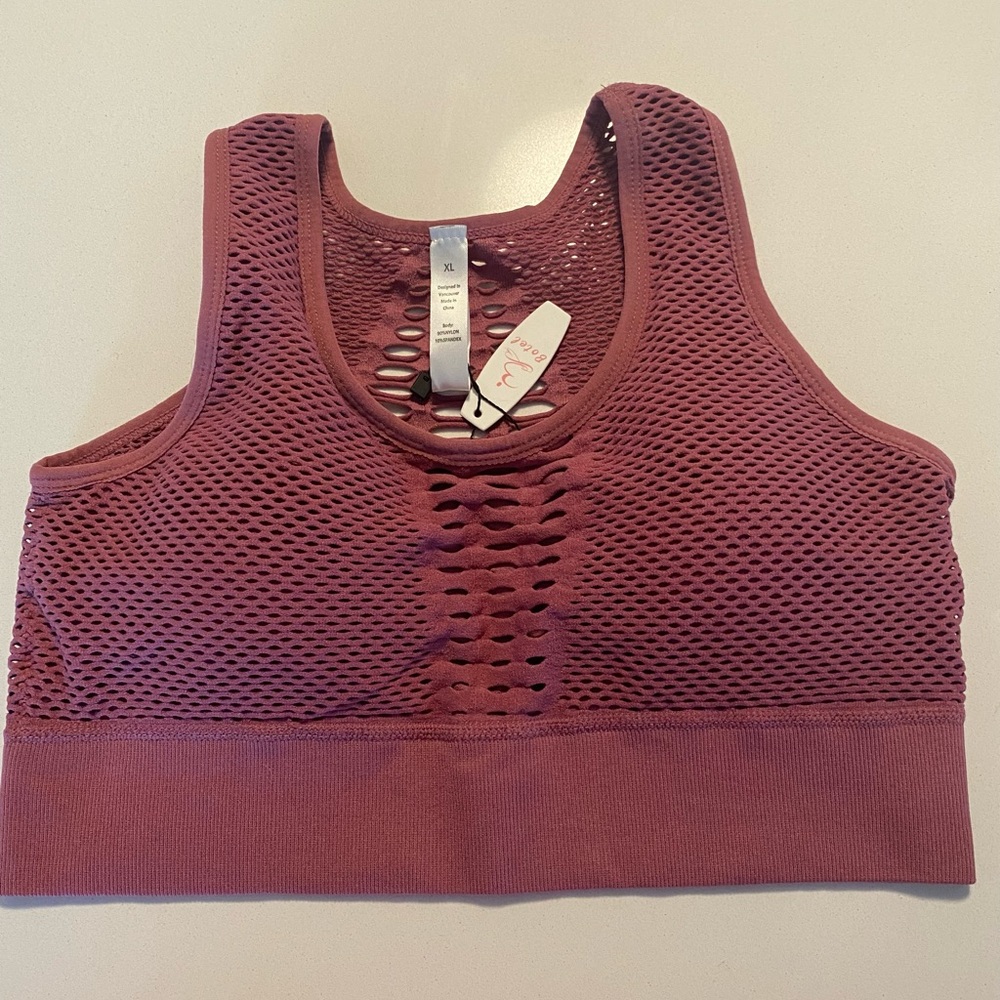 Botel Seamless Racerback Bra, Size XL, Muave/Rose, New with Tags